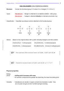 Haloalkanes Chemistry Worksheet: Structure & Reactions