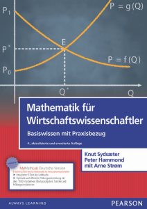 Mathematik f&uuml;r Wirtschaftswissenschaftler Lehrbuch