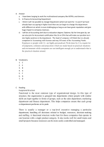 Organizational Structure & Accounting Worksheet