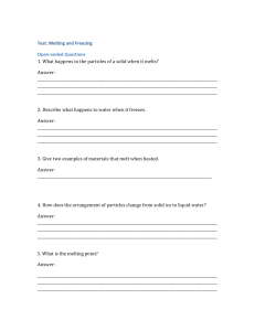 Melting and Freezing Science Test | States of Matter Assessment
