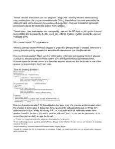 Threads in Operating Systems: Concepts and Implementation