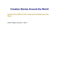 Creation Stories Around the World: Grade 4 Religious Education