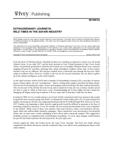 Extraordinary Journeys: Safari Industry Case Study & Competitive Analysis