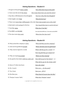 English Grammar: Asking Questions Worksheet - Wh- Questions Practice