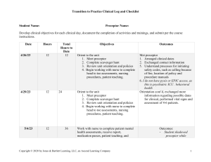 Transition to Practice Clinical Log & Checklist