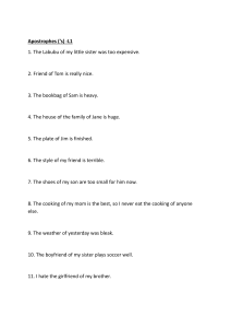 Apostrophes ('s) Exercise: Possessive Nouns Grammar Practice