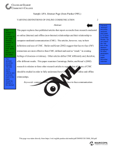 APA Abstract Sample: Online Communication Definitions