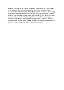 Benefits of Older Students Returning to University: Experience & Learning