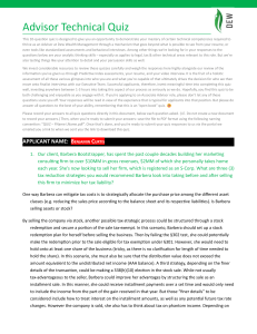 Advisor Technical Quiz - Finance & Tax Strategies