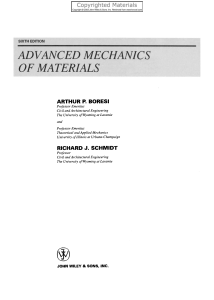 Advanced Mechanics of Materials, Sixth Ed. by Boresi & Schmidt | Wiley