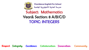 Integers, Factors, and Multiples: Math Presentation for Grade 8