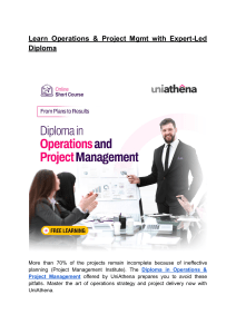 Operations & Project Management Diploma | UniAthena