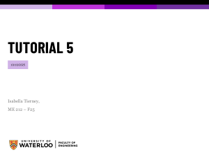 ME 212 Tutorial 5: Instantaneous Velocity & Rotating Axes Analysis