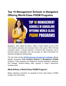 Top 10 Management Schools in Bangalore | PGDM Programs