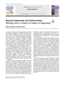 Beyond Leadership: Modes of Organizing in Business
