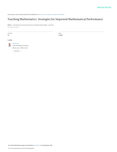 Teaching Mathematics: Strategies for Improved Performance