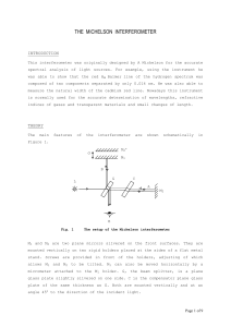 Michelson Interferometer: Theory, Experiments & Wavelength Measurement