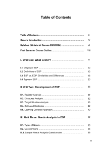 Introduction to English for Specific Purposes (ESP) Coursebook