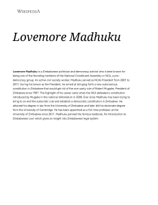 Lovemore Madhuku: Zimbabwean Politician, Activist & Law Professor