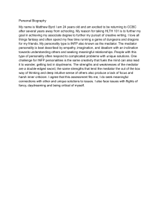 Matthew Byrd's Personal Biography: INFP Personality