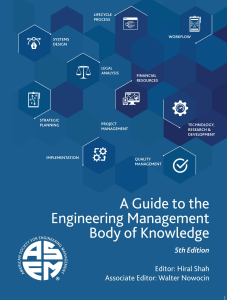 Engineering Management Body of Knowledge Guide, 5th Ed