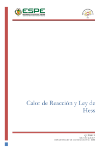 Calor de Reacci&oacute;n y Ley de Hess - Qu&iacute;mica