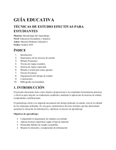 Gu&iacute;a de T&eacute;cnicas de Estudio Efectivas para Estudiantes