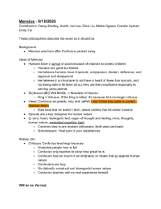 Mencius Philosophy: Key Ideas & Quotes - Lecture Notes