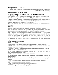 Especificaci&oacute;n Est&aacute;ndar para Agregados para Mortero