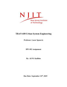 TRAN 650 Urban System Engineering HW #02: Simplex Method Solutions