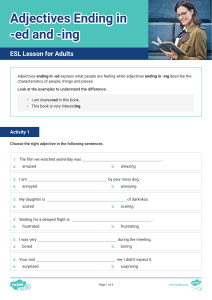 Adjectives -ed vs -ing: ESL Lesson for Adults