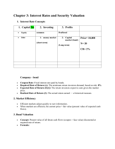 Interest Rates, Security & Bond Valuation, Money Markets - Finance Notes