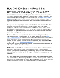 GH-300 Exam: Redefining Developer Productivity in the AI Era