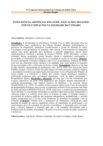 2 INTELIG&Ecirc;NCIA ARTIFICIAL EM SA&Uacute;DE  INOVA&Ccedil;&Otilde;ES, DESAFIOS &Eacute;TICOS E IMPACTOS NA EQUIDADE DO CUIDADO