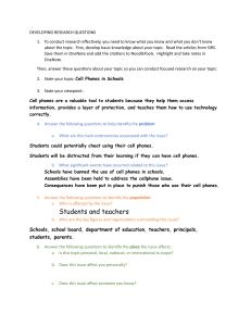 Research Questions: Cell Phones in Schools Worksheet