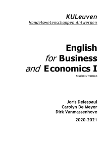 English for Business and Economics I - KU Leuven cursusmateriaal