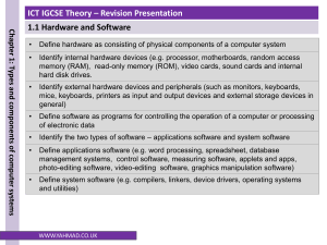 ICT IGCSE Hardware & Software: Revision Presentation