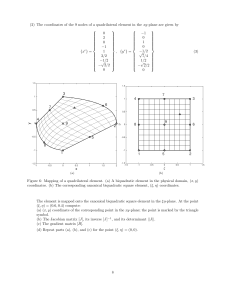 Quadrilateral Element Mapping: Jacobian & Gradient Matrix Computation