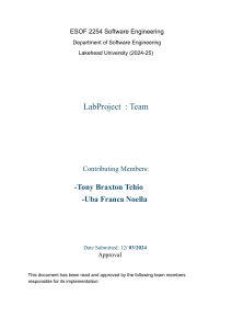 Software Engineering Lab Project: Database Design & Implementation