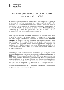 Tipos de problemas de din&aacute;mica e introducci&oacute;n a ODE