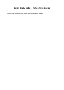 Networking Basics: Quick Study Note & Revision Summary