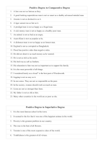 English Grammar: Degrees of Comparison Transformation Exercises