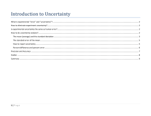 Introduction to Uncertainty: Experimental Error & Data Analysis Guide