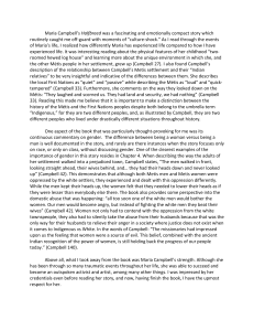 Analysis of Maria Campbell's Halfbreed: Culture, Gender, and M&eacute;tis Identity