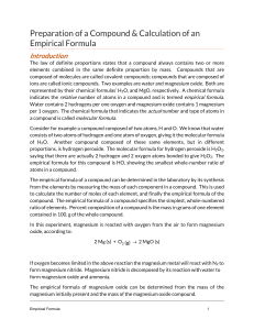 Empirical Formula Lab: Magnesium Oxide Preparation & Calculation