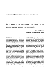 Nonverbal Communication: Study & Research Perspectives (Linguistics)