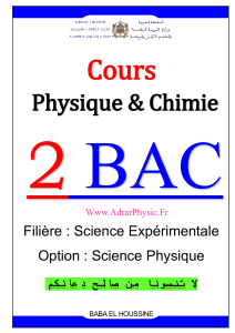 Cours Physique & Chimie 2 BAC: Ondes, Lumi&egrave;re, Radioactivit&eacute;