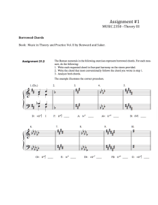 Music Theory III Assignment: Borrowed Chords Harmony Exercises