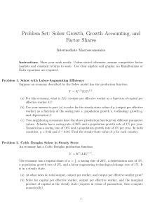 Solow Growth Model Problem Set: Macroeconomics & Growth Accounting