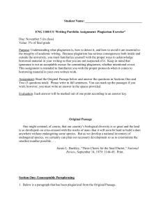 Plagiarism Exercise: Understanding & Avoiding Academic Misconduct